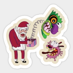 Courage the cowardly dog christmas Sticker